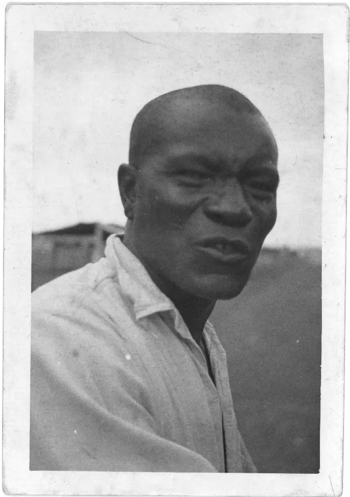 James Baker (Iron Head), head-and-shoulders portrait, facing right, Sugar Land, Texas